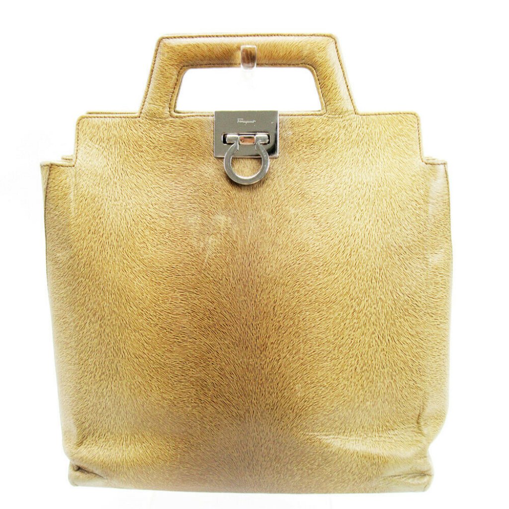 Auth Salvatore Ferragamo Handbag Gancini Leather Auth T17210